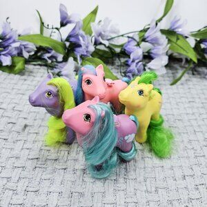Vintage My Little Pony Flutter Ponies Cloud Puff Wind Drifter Wingsong Yum Yum
